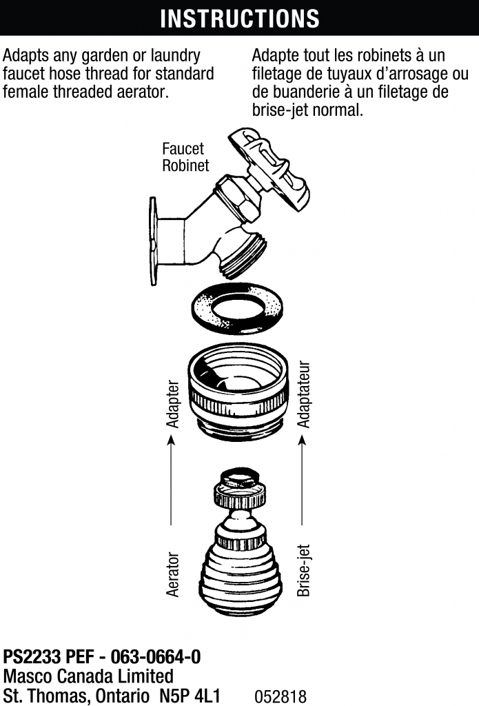 Faucet Adapter Hose To Aerator Plumbshop® 