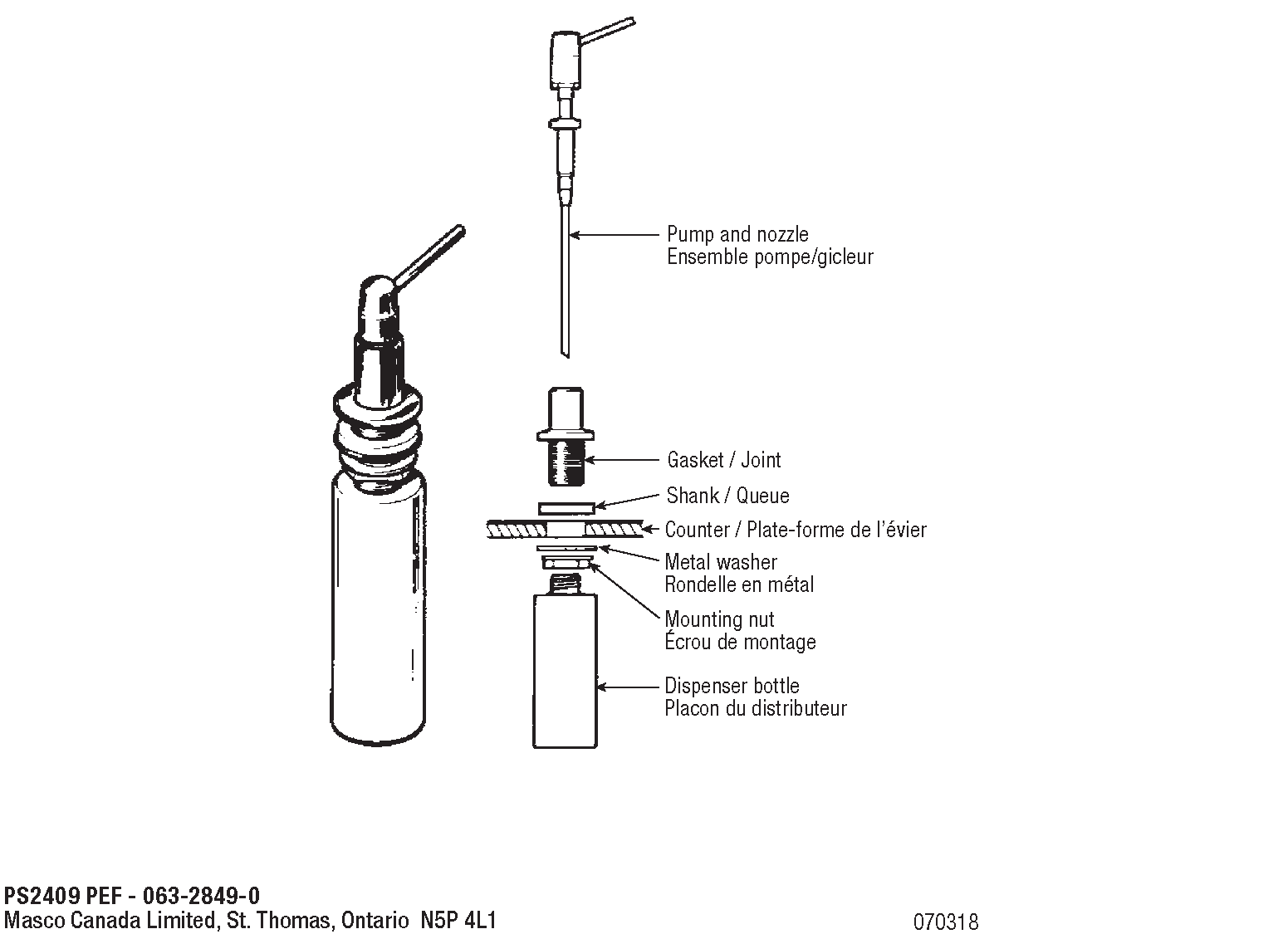 Soap Dispenser Assembly Chrome PlumbShop   Ps2409 Pef 02 